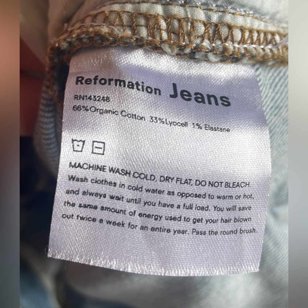 Reformation NWOT size 27 slim/straight leg jeans in Montego wash - Picture 4 of 4